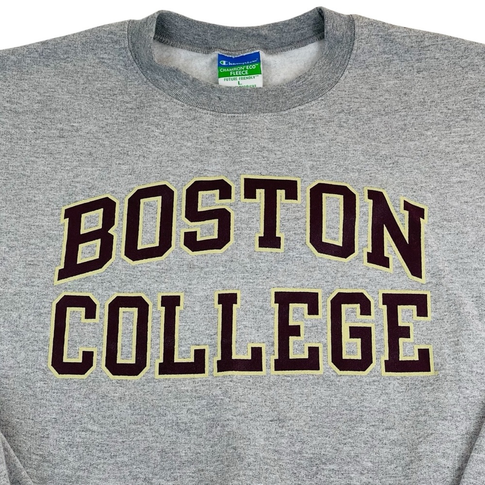 Champion Eco Fleece Boston College Sweatshirt Mens Large Gray